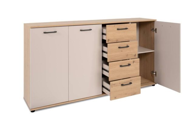Kommode Kerry 51B Eiche Artisan Nachbildung Kaschmir B/H/T: ca. 160x85x35 cm – Bild 4
