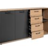 Kommode Kerry 51B Eiche Artisan Nachbildung anthrazit B/H/T: ca. 160x85x35 cm – Bild 3