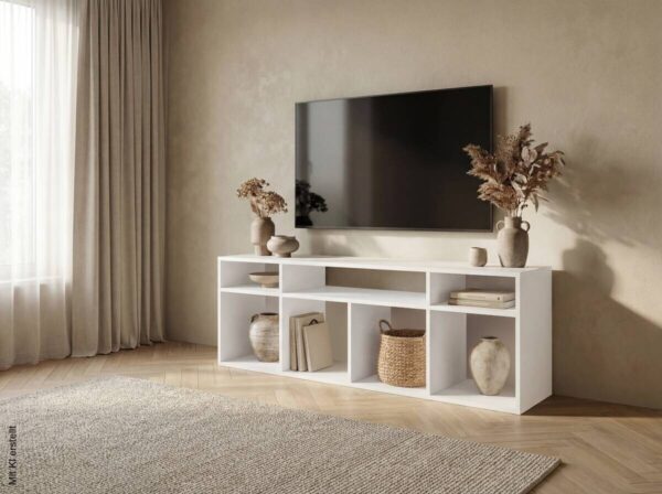 TV-Lowboard Max 56A weiß B/H/T: ca. 141x55x33 cm – Bild 2