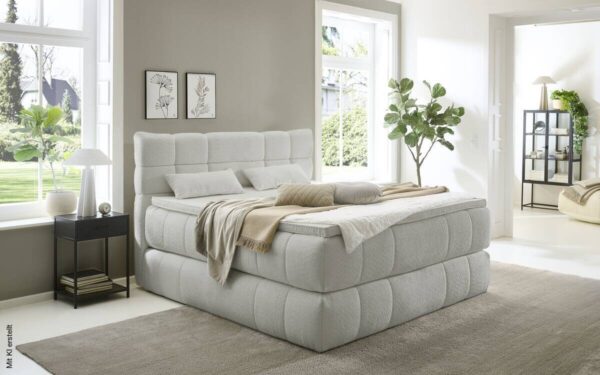 Boxspringbett Cannes steingrau Liegefläche B/L: ca. 180x200 cm – Bild 2