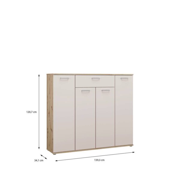 Kommode Eiche Artisan Nachbildung Eiche Kaschmirgrau Nachbildung B/H/T: ca. 139x121x35 cm Kommode Eiche Artisan Nachbildung Eiche Kaschmirgrau Nachbildung B/H/T: ca. 139x121x35 cm – Bild 5