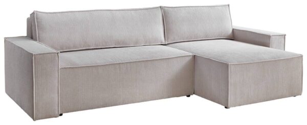 Ecksofa mit Bettfunktion und Bettkasten natur Microfaser B/H/T: ca. 266x150x83 cm – Bild 2