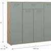 Kommode Eiche Artisan Nachbildung salbei B/H/T: ca. 139x121x35 cm Kommode Eiche Artisan Nachbildung salbei B/H/T: ca. 139x121x35 cm – Bild 3