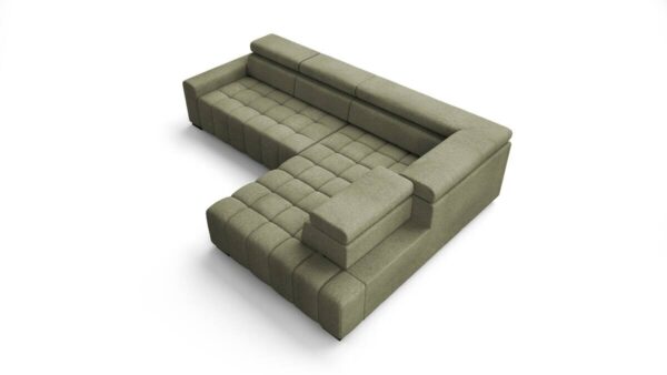 Ecksofa mit Bettfunktion grün Flachgewebe B/T: ca. 300x210 cm – Bild 2