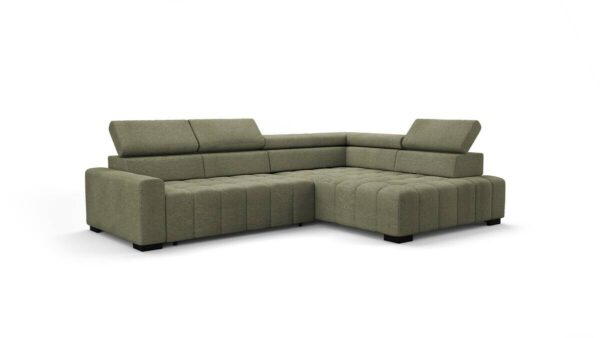 Ecksofa mit Bettfunktion grün Flachgewebe B/T: ca. 300x210 cm – Bild 3