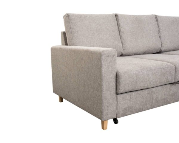 Ecksofa mit Bettfunktion und Bettkasten grau Microfaser B/H/T: ca. 228x92x163 cm – Bild 3