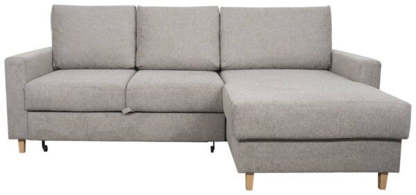 Ecksofa mit Bettfunktion und Bettkasten grau Microfaser B/H/T: ca. 228x92x163 cm – Bild 5
