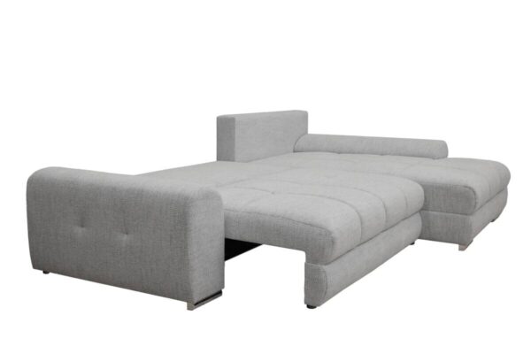 Ecksofa mit Bettfunktion und Bettkasten Lorenz hellgrau Microfaser B/H/T: ca. 284x74x180 cm Ecksofa mit Bettfunktion und Bettkasten Lorenz hellgrau Microfaser B/H/T: ca. 284x74x180 cm – Bild 4