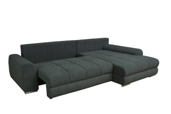 Ecksofa mit Bettfunktion und Bettkasten Lorenz grün Microfaser B/H/T: ca. 284x74x180 cm – Bild 3