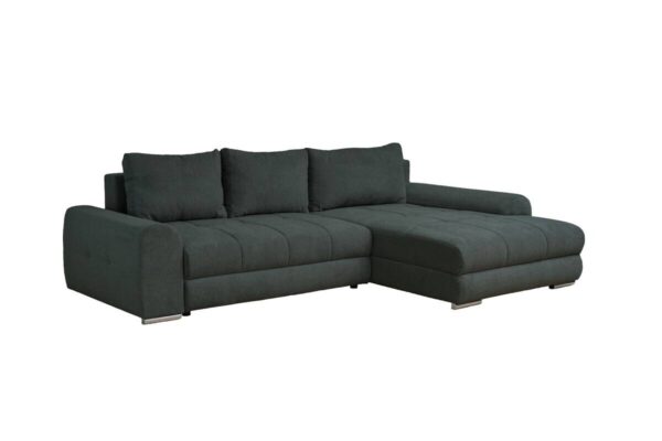 Ecksofa mit Bettfunktion und Bettkasten Lorenz grün Microfaser B/H/T: ca. 284x74x180 cm – Bild 5
