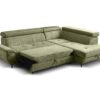 Ecksofa mit Bettfunktion und Bettkasten moosgrün Microfaser B/H/T: ca. 263x77x210 cm – Bild 3