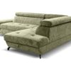 Ecksofa mit Bettfunktion und Bettkasten moosgrün Microfaser B/H/T: ca. 263x77x210 cm – Bild 5