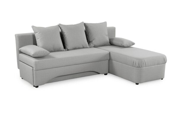 Ecksofa mit Bettfunktion und Bettkasten hellgrau Flachgewebe B/H/T: ca. 191x70x142 cm – Bild 2