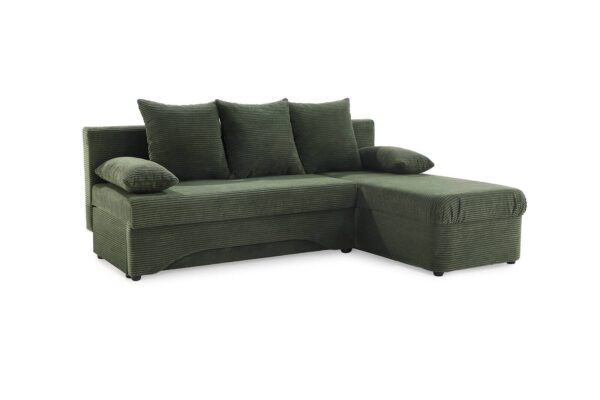 Ecksofa mit Bettfunktion und Bettkasten grün Microfaser B/H/T: ca. 191x70x142 cm Ecksofa mit Bettfunktion und Bettkasten grün Microfaser B/H/T: ca. 191x70x142 cm – Bild 2