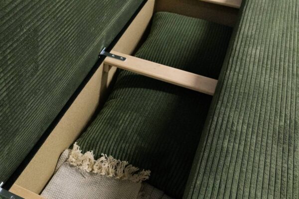 Ecksofa mit Bettfunktion und Bettkasten grün Microfaser B/H/T: ca. 191x70x142 cm Ecksofa mit Bettfunktion und Bettkasten grün Microfaser B/H/T: ca. 191x70x142 cm – Bild 4