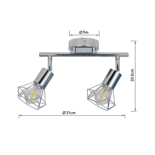 POCOline Spot 2-flg. Aurelius Chrom Metall B/H/L: ca. 21x10x31 cm E14 2 Brennstellen – Bild 4