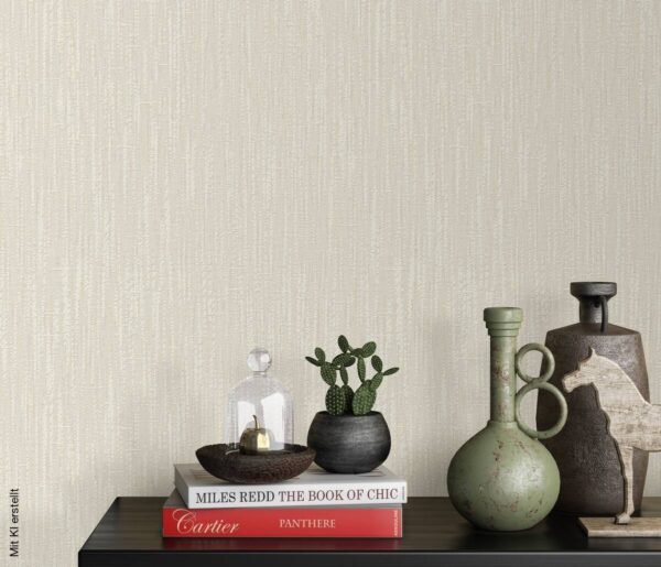 Vliestapete Textiloptik beige B/L: ca. 53x1005 cm – Bild 3