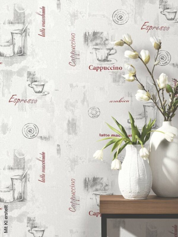 Vliestapete Kaffee grau B/L: ca. 53x1005 cm – Bild 2