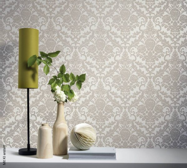 Vliestapete Ornament beige creme B/L: ca. 53x1005 cm – Bild 3