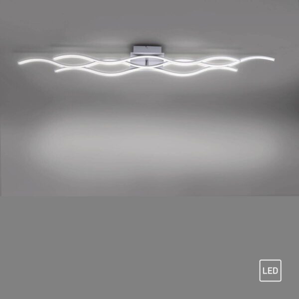 Just Light Deckenleuchte Wave Chrom Stahl Kunststoff B/L: ca. 16x140 cm – Bild 5
