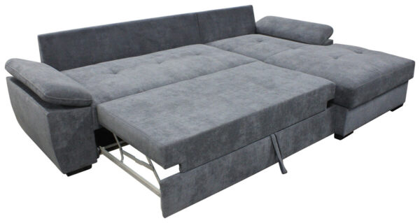 Ecksofa mit Bettfunktion und Bettkasten hellgrau B/H/T: ca. 274x90x168 cm Ecksofa mit Bettfunktion und Bettkasten hellgrau B/H/T: ca. 274x90x168 cm – Bild 3