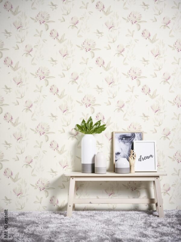 Vliestapete Blumen beige rot B/L: ca. 53x1005 cm Vliestapete Blumen beige rot B/L: ca. 53x1005 cm – Bild 5