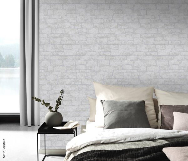 Vliestapete Steinoptik grau B/L: ca. 53x1005 cm – Bild 3