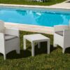 ProGarden Balkonset Akita weiß Kunststoff B/H/L: ca. 47x40x60 cm – Bild 2
