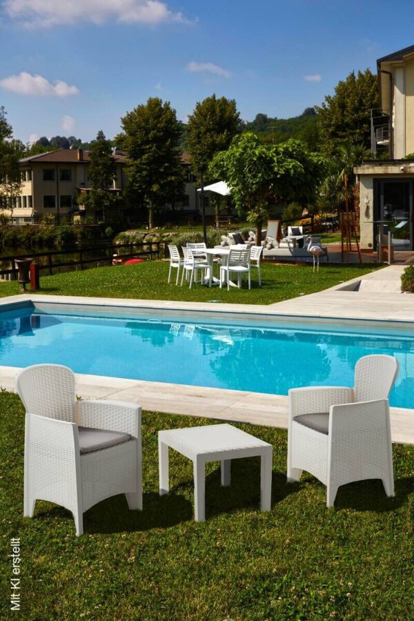 ProGarden Balkonset Akita weiß Kunststoff B/H/L: ca. 47x40x60 cm – Bild 3