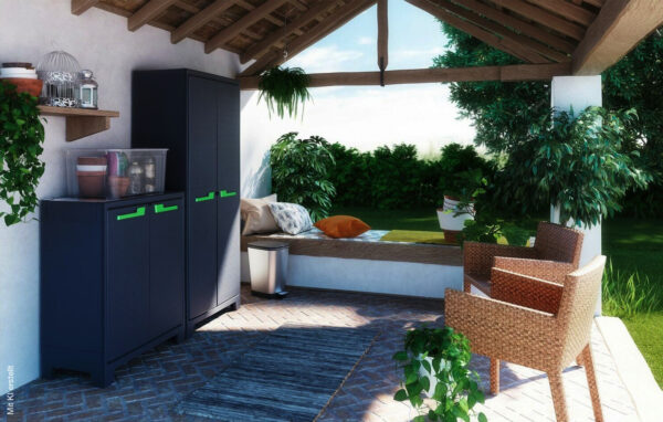 Keter Kunststoffschrank Moby grau Kunststoff B/H/T: ca. 80x100x44 cm – Bild 2