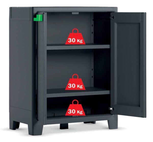 Keter Kunststoffschrank Moby grau Kunststoff B/H/T: ca. 80x100x44 cm – Bild 3