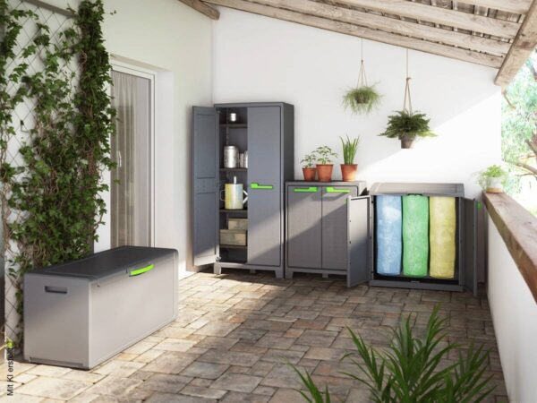 Keter Kunststoffschrank Moby grau Kunststoff B/H/T: ca. 80x100x44 cm – Bild 4