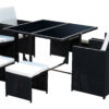 Outsunny Sitzgruppe schwarz Polyrattan – Bild 2