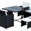 Outsunny Sitzgruppe schwarz Polyrattan – Bild 3