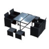 Outsunny Sitzgruppe schwarz Polyrattan – Bild 5