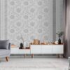 Vinyltapete Blumenranke grau dunkelgrau B/L: ca. 53x1005 cm – Bild 2