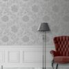 Vinyltapete Blumenranke grau dunkelgrau B/L: ca. 53x1005 cm – Bild 3