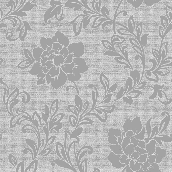 Vinyltapete Blumenranke grau dunkelgrau B/L: ca. 53x1005 cm – Bild 4