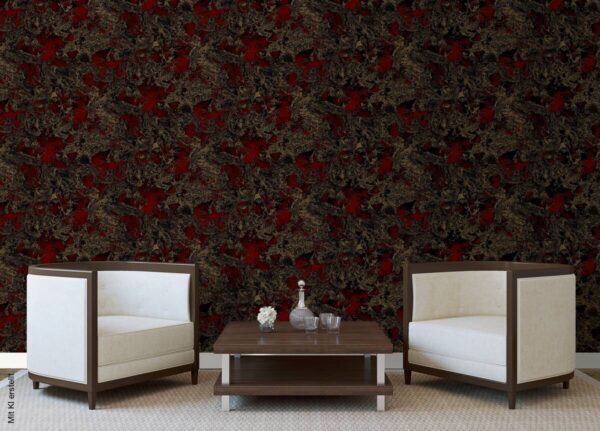 Vinyltapete Marmoroptik bordeauxrot gold B/L: ca. 53x1005 cm – Bild 2