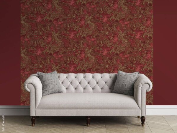 Vinyltapete Marmoroptik bordeauxrot gold B/L: ca. 53x1005 cm – Bild 4
