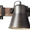 Brilliant Spot Plow schwarz braun Metall Holz B/H/T: ca. 17x24x25 cm E27 1 Brennstellen – Bild 2