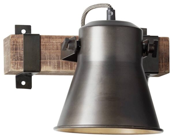 Brilliant Spot Plow schwarz braun Metall Holz B/H/T: ca. 17x24x25 cm E27 1 Brennstellen – Bild 2