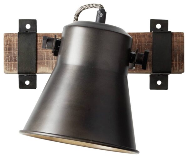 Brilliant Spot Plow schwarz braun Metall Holz B/H/T: ca. 17x24x25 cm E27 1 Brennstellen – Bild 3