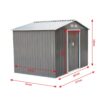 Outsunny Gartenhaus grau B/H/L: ca. 181x192x277 cm Outsunny Gartenhaus grau B/H/L: ca. 181x192x277 cm – Bild 4