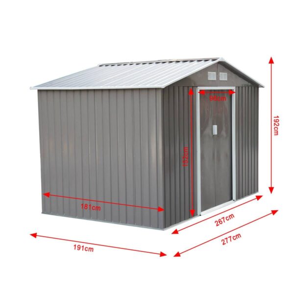 Outsunny Gartenhaus grau B/H/L: ca. 181x192x277 cm Outsunny Gartenhaus grau B/H/L: ca. 181x192x277 cm – Bild 4
