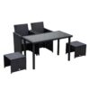 Outsunny Sitzgruppe schwarz Polyrattan – Bild 3