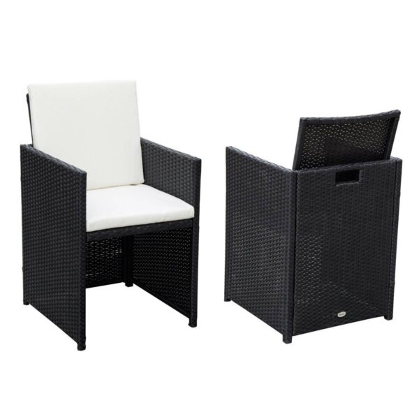 Outsunny Sitzgruppe schwarz Polyrattan – Bild 4
