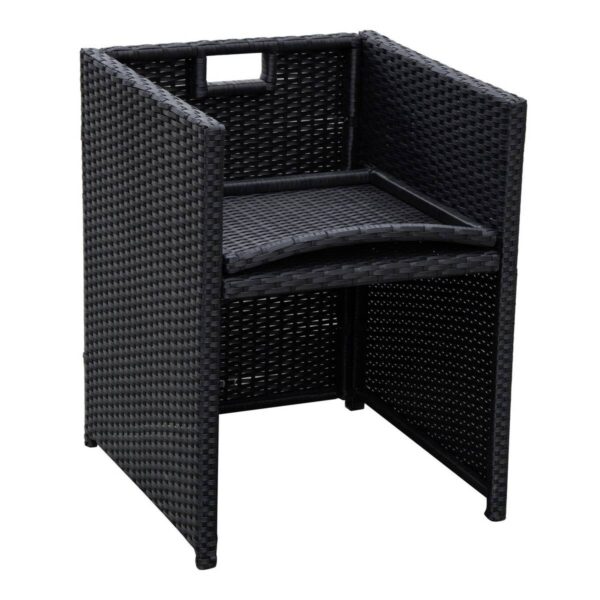 Outsunny Sitzgruppe schwarz Polyrattan – Bild 5