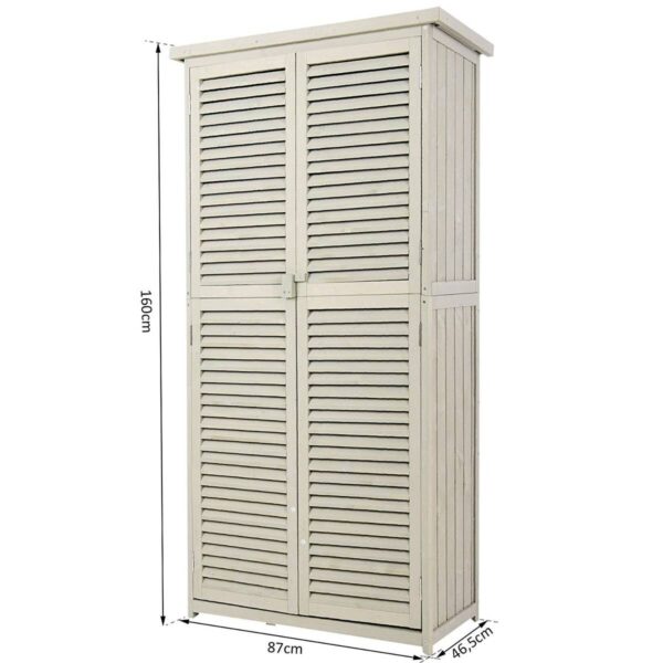 Outsunny Gartenschrank grau Kiefer B/H/L: ca. 46,5x160x87 cm Outsunny Gartenschrank grau Kiefer B/H/L: ca. 46,5x160x87 cm – Bild 2