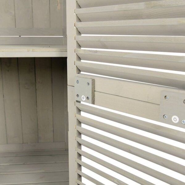 Outsunny Gartenschrank grau Kiefer B/H/L: ca. 46,5x160x87 cm Outsunny Gartenschrank grau Kiefer B/H/L: ca. 46,5x160x87 cm – Bild 4